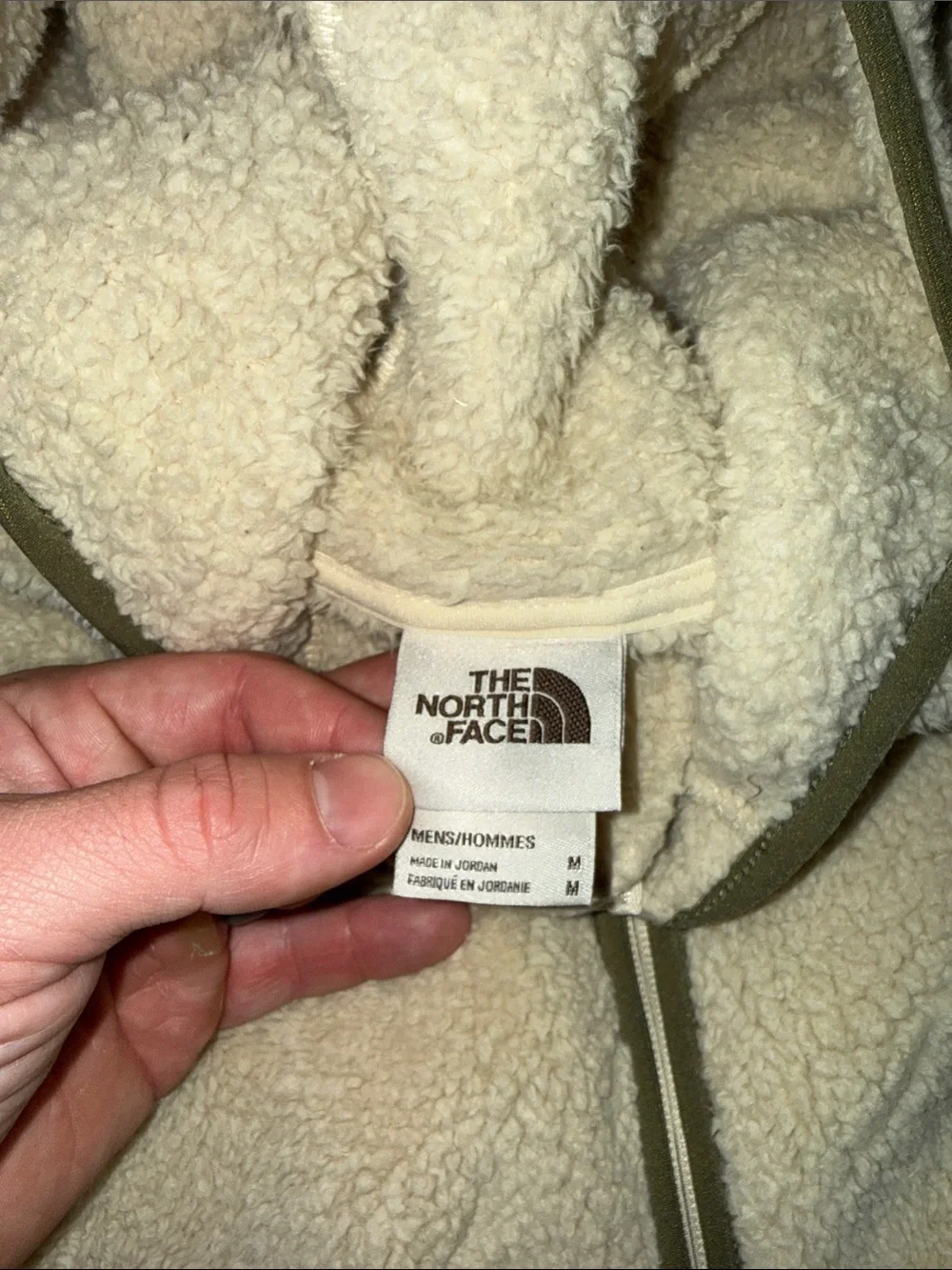 The North Face Men's Cream Sherpa Half-Zip Hoodie
